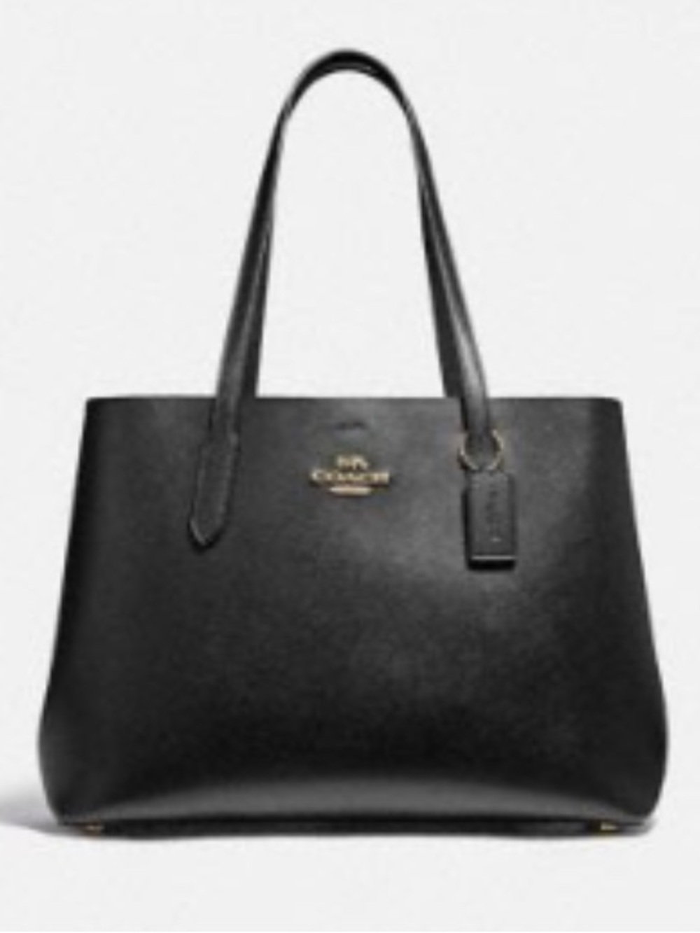 Coach Black Leather Tote with Double Straps